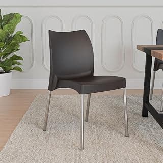 Nilkamal Novella 07 Plastic Chair|for Living Room, Bed Room, Kitchen, Office Room, Outdoor| 100% Polypropylene Stackable Chair (Brown)