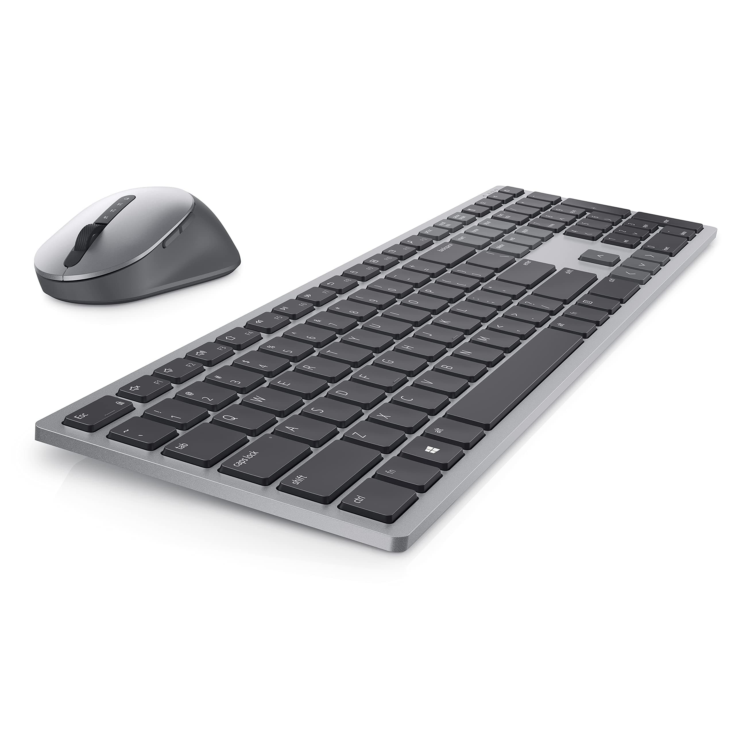 Dell KM7321W Premier Multi-Device Wireless Keyboard & Mouse, Volume, Mute Hot Keys, International English, Scissors Technology, 7 Buttons, 1600 DPI, AA x 1 Battery, Bluetooth 5.0