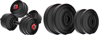 Kore RW PVC Plate-30KG (5 KG X 2 + 10 KG X 2) Weight Plate, Black & Kore DM-10KG-COMBO16 Home gym & Fitness Kit, 2.5 kg x 4 (PVC, Adjustable, Black)