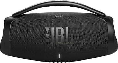 JBL Boombox 3 Wi-Fi, Wireless Portable Bluetooth Speaker, 24H Playtime, Deepest Bass, Built-in Powerbank, Wi-Fi with AirPlay, Alexa Multi-Room, Chromecast Built-in™, PartyBoost, IP67, App (Black)