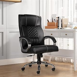 CELLBELL Vega Ergonomic High Back Leatherette Boss Chair for Office/Computer/Desk Revolving Chair with 3 Years of Warranty (Black)