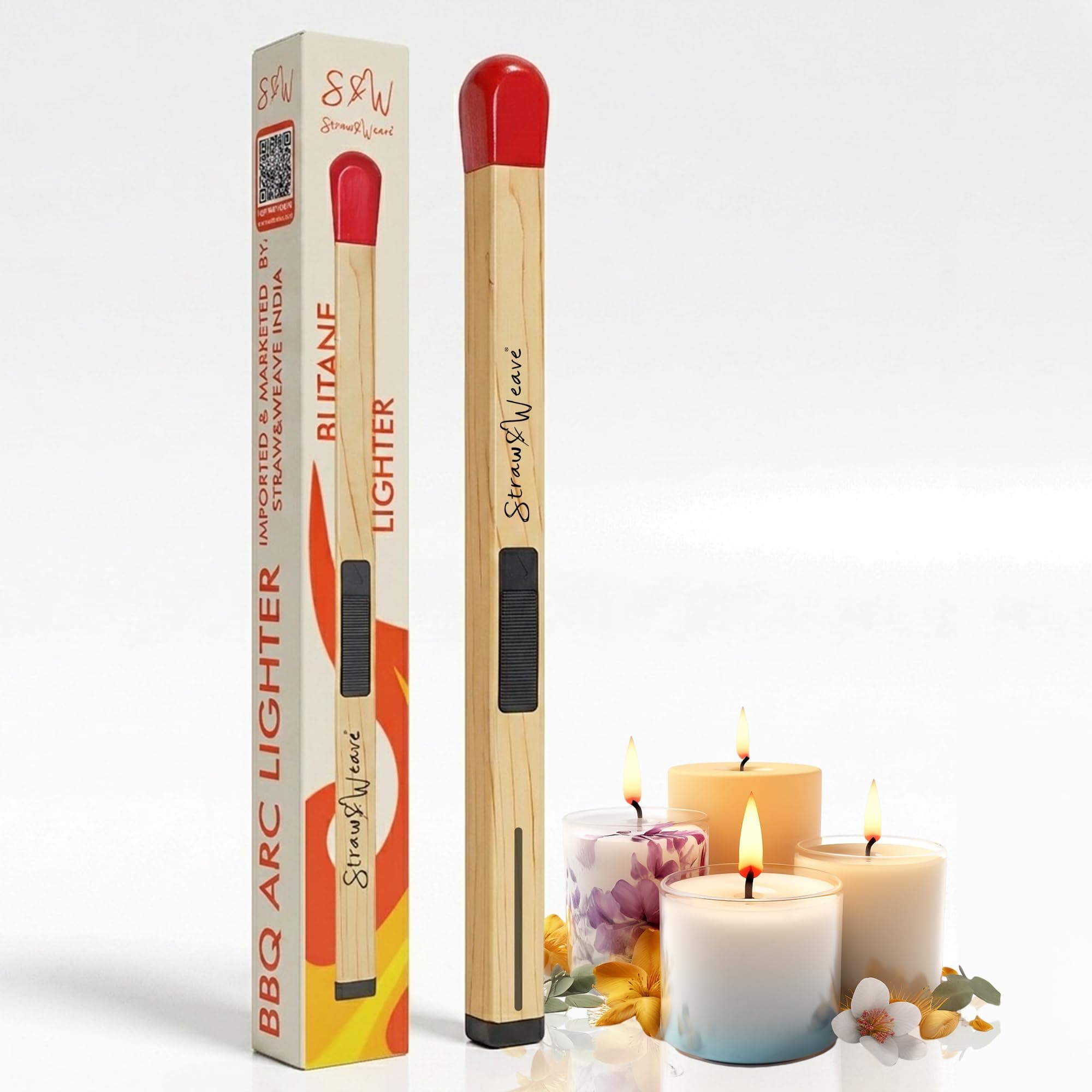 Match Stick Shaped Butane Lighter with Long Handle, Pack of 1 | Multipurpose Use Gas Burner, Kitchen & Candle Use, Outdoor Compatible, Refillable Design