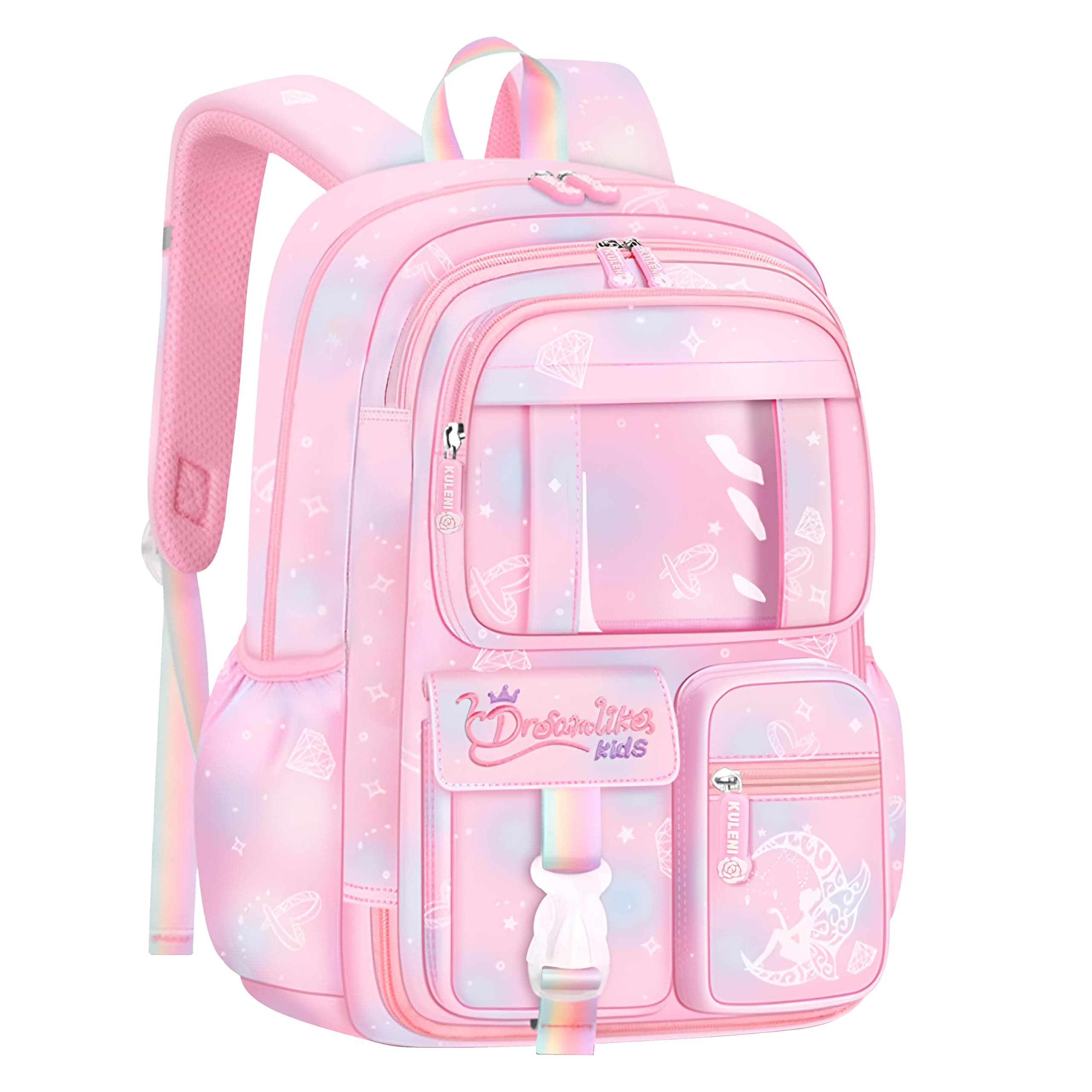 Storite School Bag for Girls 7-12 Years Old | 13L Capacity Stylish Cartoon Water Resistant Durable Burden Relief Birthday Gift