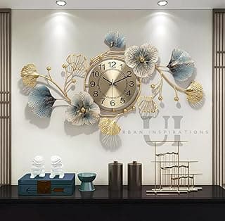 URBAN INSPIRATIONS Metal Wall Clock Big Antique Decorative Stylish Latest Watch & Decoration Design For Home Decor Interior Gold For Bedroom Living Room Dining Office Farm Cafes Restaurant Hotels House Hall Item 70cm