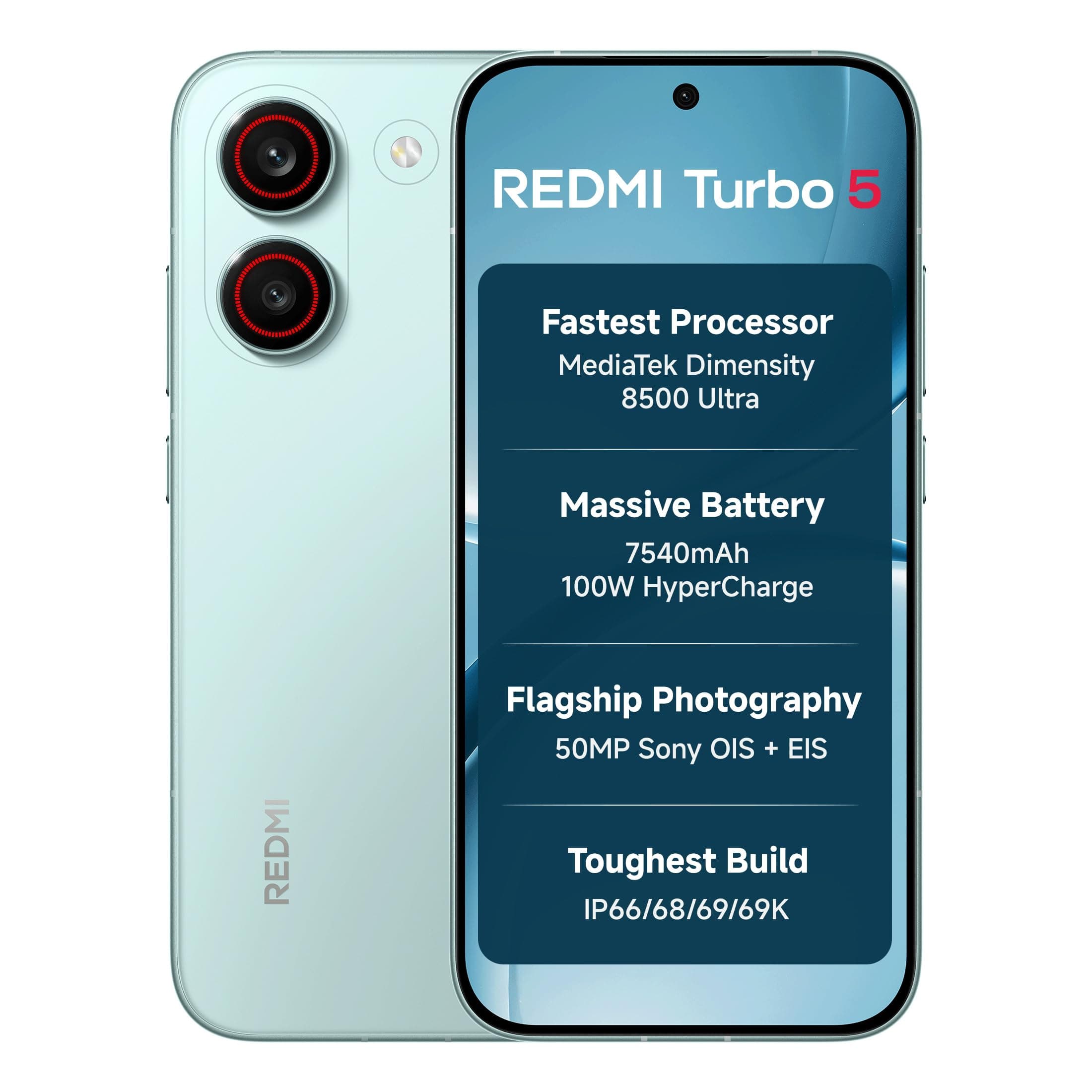 REDMI Turbo 5 (8GB + 256GB) Nitro Blue | Dimensity 8500 Ultra | Mega 7540mAh Battery | 100W HyperCharge | Compact 16.75cm(6.59) 120Hz AMOLED Screen | 50MP Sony OIS Camera | Upto 60% Assured Buyback