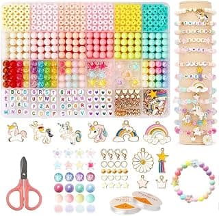 Niwlix Bracelet Making Kit, Jewellery Making Kit for Kids DIY Bead Set Making, Toys for Girls Age 6-12 Years Old Gifts for Girls