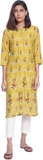 W for Woman Women Viscose Regular Fit Regular Placement Print Kurta