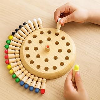 Toy Imagine Wooden Color Memory Chess Game for Kids Age 3+ | Wooden Memory Match Stick Chess Board Game | Brain Puzzle Toy for Boys, Girls & Adults | Montessori Learning & Family Game