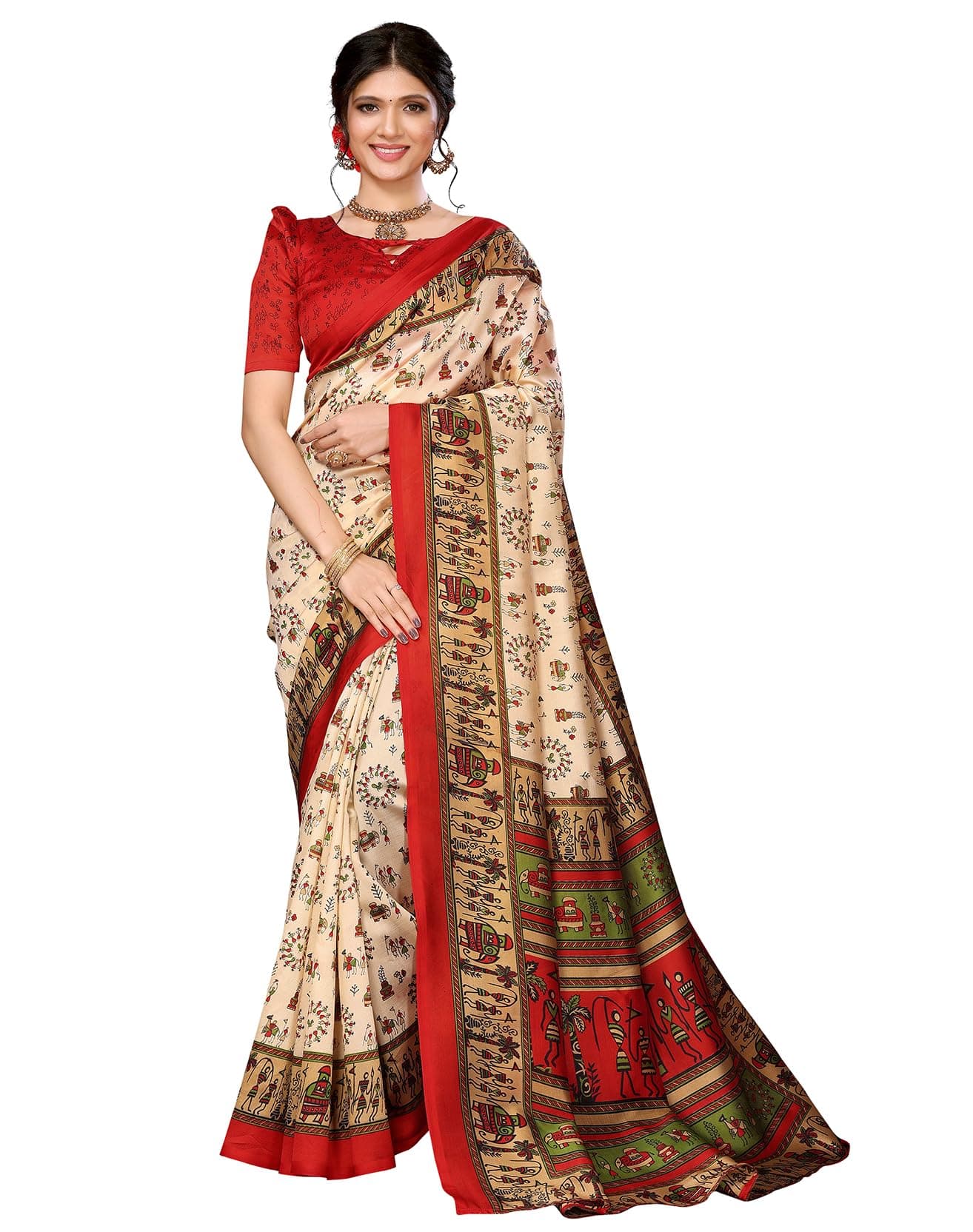 Yashika Womens Saree with Matching Unstitched Blouse and Soft Art Silk Fabric for Ultimate Comfort - Suitable for Parties, Festivals, Weddings