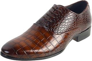 Metro Men Faux Leather Croc Print Classic Lace-up Fashion/Formal Shoes