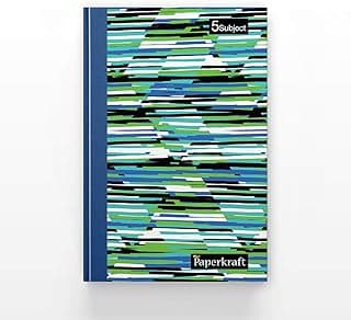 Hardcover Notebook 5 Subject 400 Pages - Premium Paper Quality Single Line Notebook 18.2x24.3cm for Students Journaling Travel Office Work