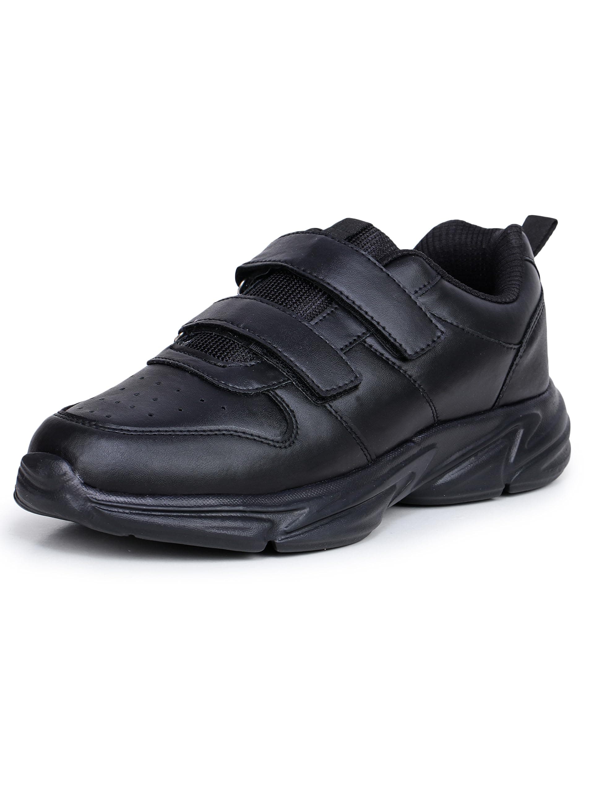 ATHCO unisex-child Care-velcro School Shoes | Soft Cushioned Memory Foam Heel Pad Support | Anti Bacterial Insole | Kid's | Boy's | Girl's | Children |Uniform Shoes | Lightweight | Velcro |Easy Wear & Care| Formal Shoes | Non-Marking Sole | Padded Textured Heel Grip Lining | Breathable | All Day Comfort