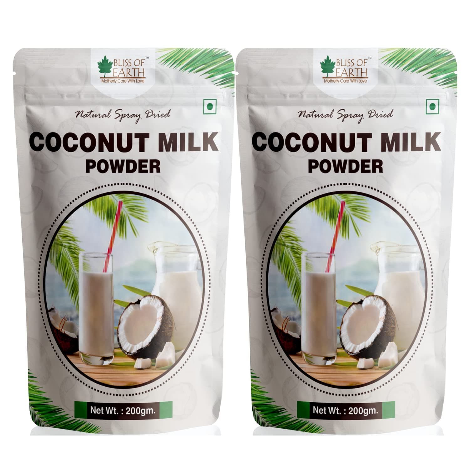 Bliss Of Earth 2x200 Gram Coconut Milk Powder Natural Spray Dried