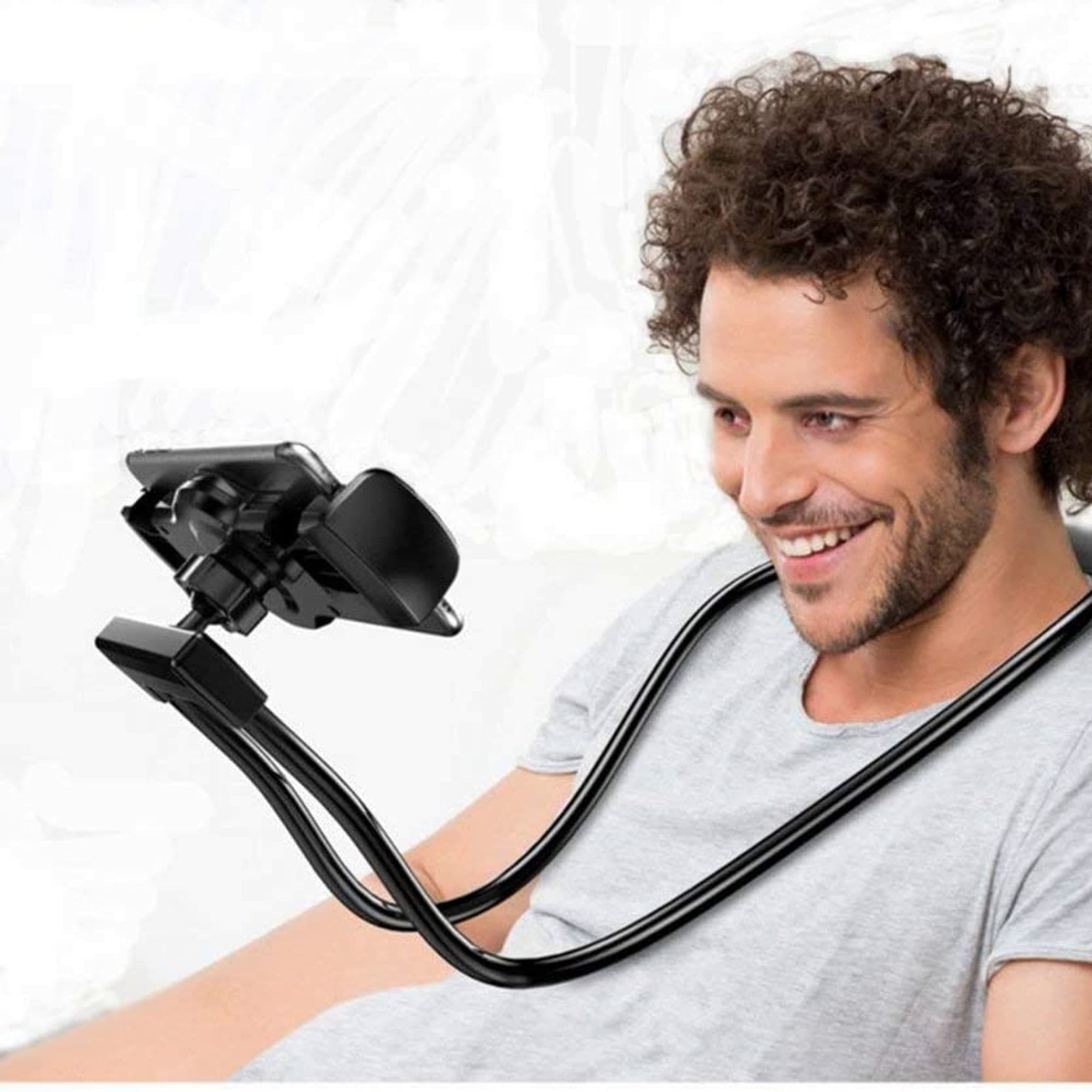 SKYCELL Lazy Neck Phone Tabletops Holder, Neck Hanging Mobile Cell Phone Stand, Multiple Function Bracket, Flexible Rotating Mounts Universal for Smartphones
