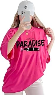 LEOTUDE Women Cottonblend Half Sleeve Oversized Regular Fit T-Shirts