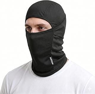 Allextreme Dryfit Full Face Mask with Enhanced UV Sun Wind & Dust Protection for Riding, Skiing, Cycling & Hiking | 9-in-1 Balaclava Helmet Liner Anti-Pollution Bandana for Men & Women Riders (Black)