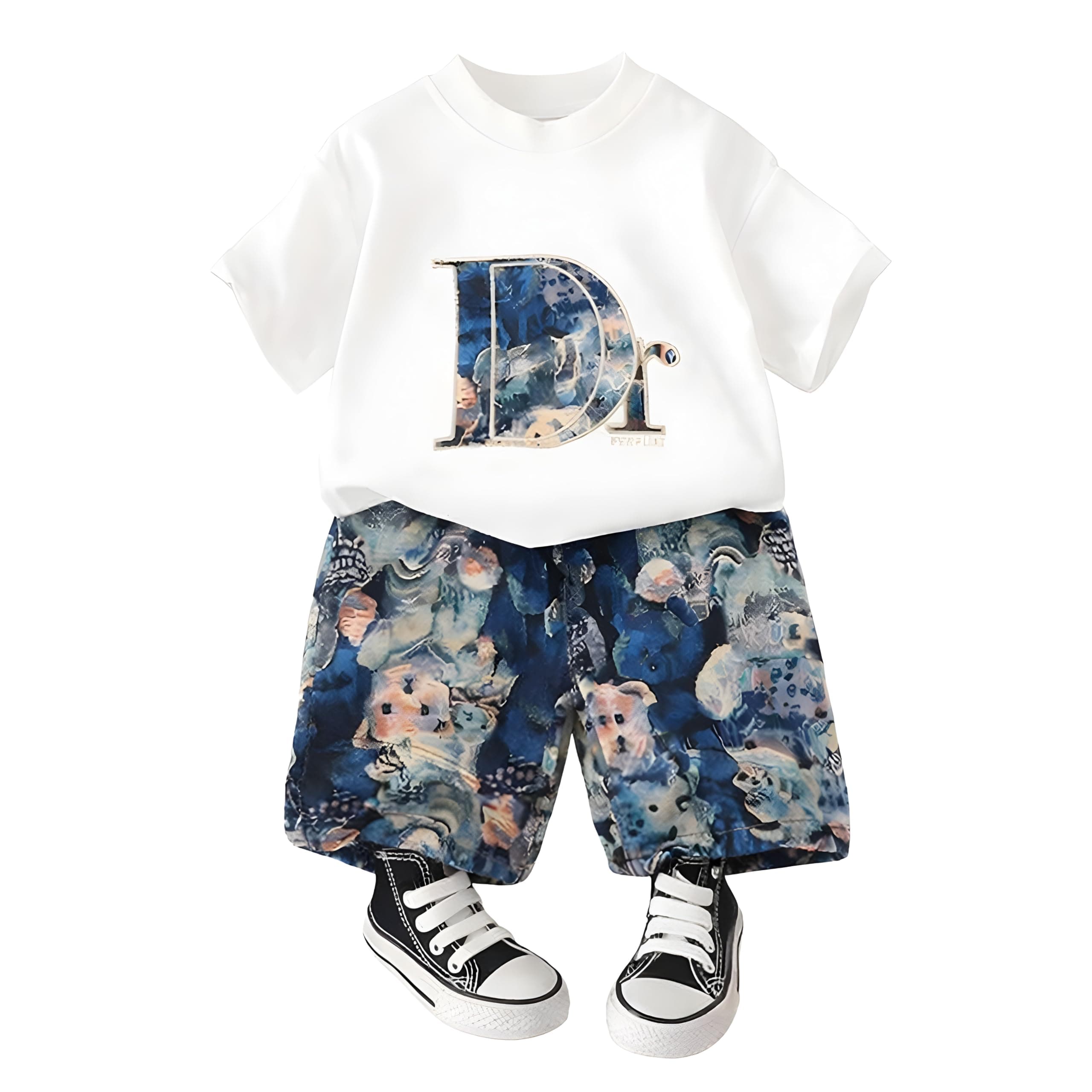 Googo Gaaga Boy's Cotton Dino Printed T-shirt With Shorts Sets of baby boys clothing Sets