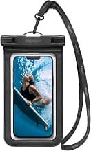 Spigen Waterproof Phone Pouch [IPX8 Certified] Universal Mobile Pouch for iPhone 17/16/15 Series, Samsung Galaxy, Pixel Series and More (Aqua Shield A601, 1 Pack) - Black