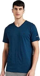 Van Heusen Athleisure Men T-Shirt - Cotton Rich - Smart Tech, Easy Stain Release, Anti Stat, Ultra Soft, Quick Dry_60001_Deep Sea_XS