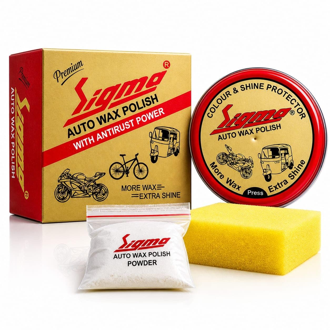 Wax Polish for Car, Bike & Scooter | Long Lasting Shine & Paint Protection | Anti-Rust Formula | Smooth Gloss Finish | Easy to Apply Wax Polish (Pack of 3)