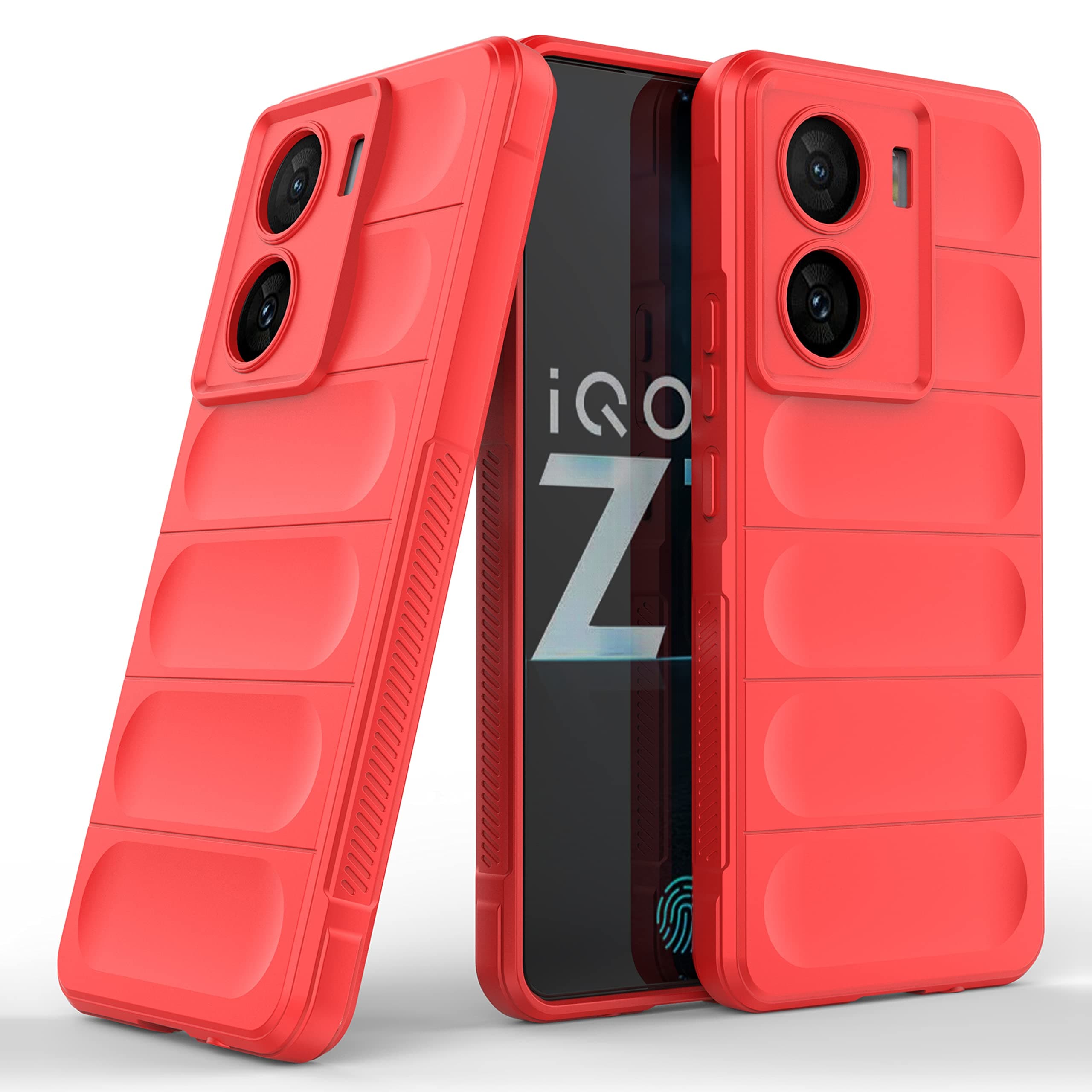 amazon basics Back Case Cover for iQOO Z7 5G / iQOO Z7s 5G | Compatible for iQOO Z7 5G / iQOO Z7s 5G Back Case Cover | Liquid Silicon Magic Case with Camera Protection | Red