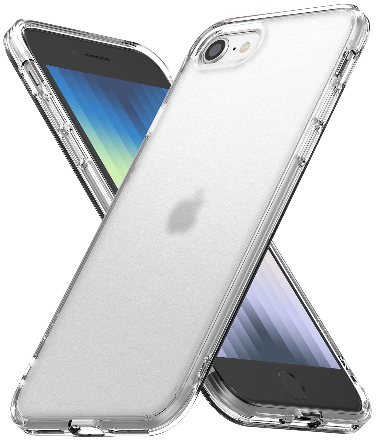 Ringke Fusion Edge Compatible with iPhone SE 2022 5G Case Cover (3rd Generation) Translucent Hard Back with Reinforced Flat Sides Shockproof Bumper Back Cover - Matte Clear