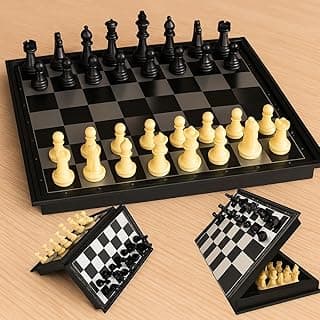 Toy Imagine Magnetic Chess Board Game – Folding Travel Chess Set with Pieces Storage | Portable Strategy Game for Kids & Adults | 2 Player Board Game for Travel, Learning & Fun