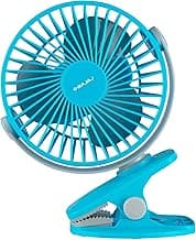 Bajaj Pygmy Mini Fan 110MM | USB Charging | Multi-Clip Function | Rechargeable | 4-Hr Back-up | Silent Operation | Longer Battery Life | Energy Efficient | Portable 【Blue】