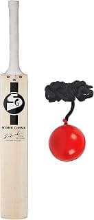 SG Scorer Classic Kashmir Willow Cricket Bat (Size: Size 6,Leather Ball) & Iball with Cord, Adult