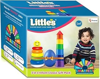 Little's 3 in 1 Infant Classic Gift Pack I Activity & Learning Toys for Babies I Multicolour I Infant & Preschool Toys I Develops fine Motor Skills & Reasoning Skills | 5 Months and Above