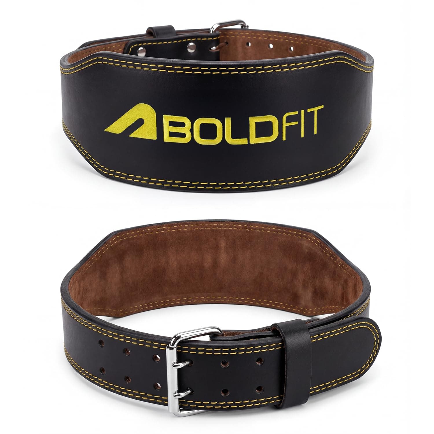 Boldfit Weight Lifting Belt for Men & Women Premium Back Support for Powerlifting, Deadlifts, Squats, Strength Training & Gym Workouts - PU Corelock S