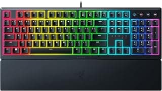 Razer Ornata V3 Gaming Keyboard: Low-Profile Keys - Mecha-Membrane Switches - 10-Zone RGB Lighting - Spill-Resistant - Magnetic Wrist Wrest - Classic Black - Rz03-04460100-R3M1, Wired