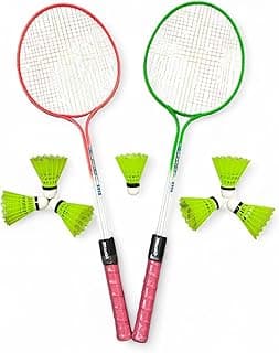 Badminton Racquet Combo of 2 piece Racquet & 7 Plastic Shuttle