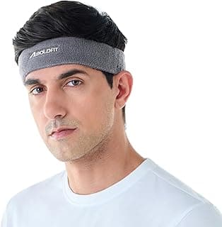 Boldfit Gym Headband for Men and Women - Sports Headband for Workout & Running, Breathable, Non-Slip Sweat Head Bands for Long Hair (Grey),Cotton Blend