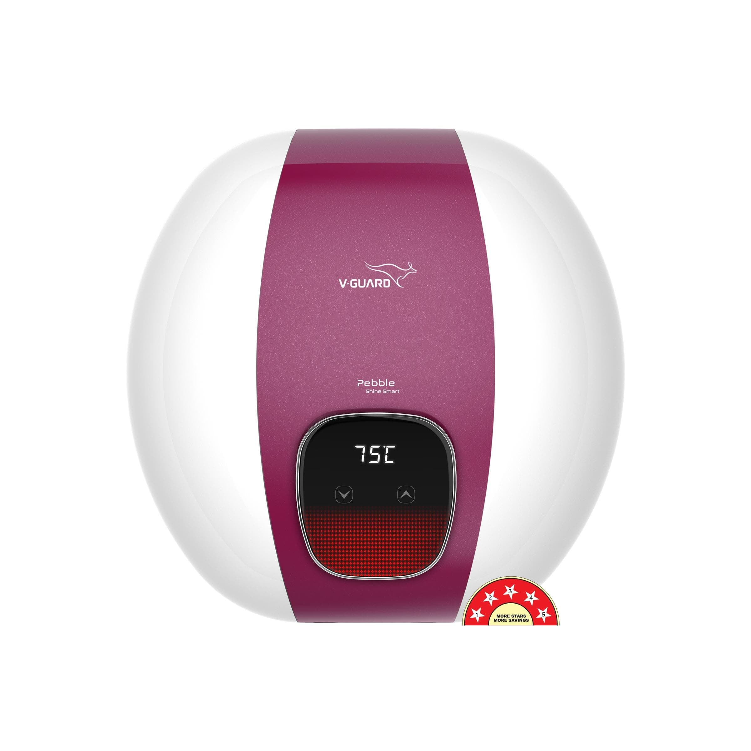 V-Guard Pebble Shine Smart Geyser 25 Litre Water Heater | Voice Control Using Google & Alexa | BEE 5 Star Rating | Free PAN India Installation & Pipes worth INR 700 | 10 Year Tank Warranty by V-Guard