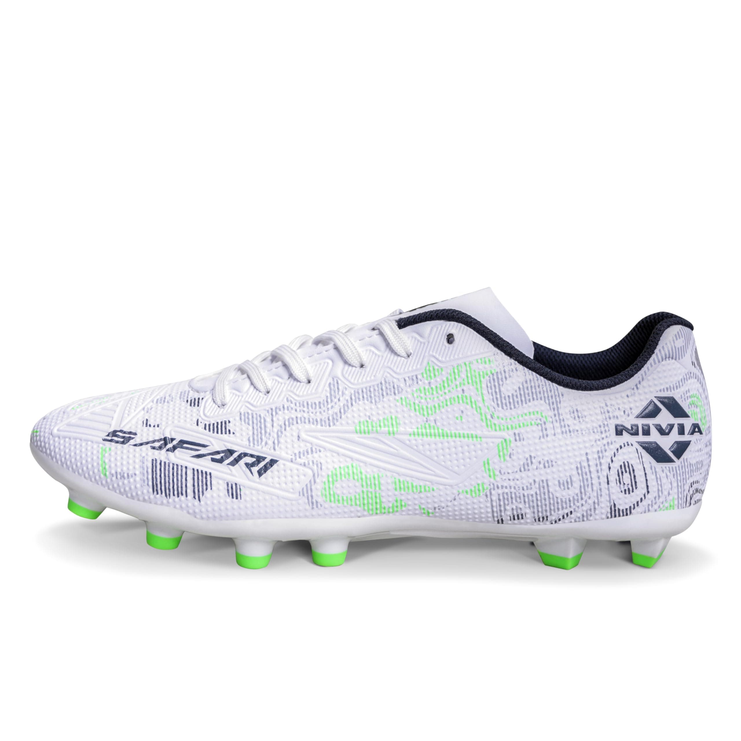 Nivia Safari Football Stud for Men, PU Synthetic Leather Upper, TPU Sole, Die-Cut EVA Sockliner, Ideal for Hard & Grassy Surfaces