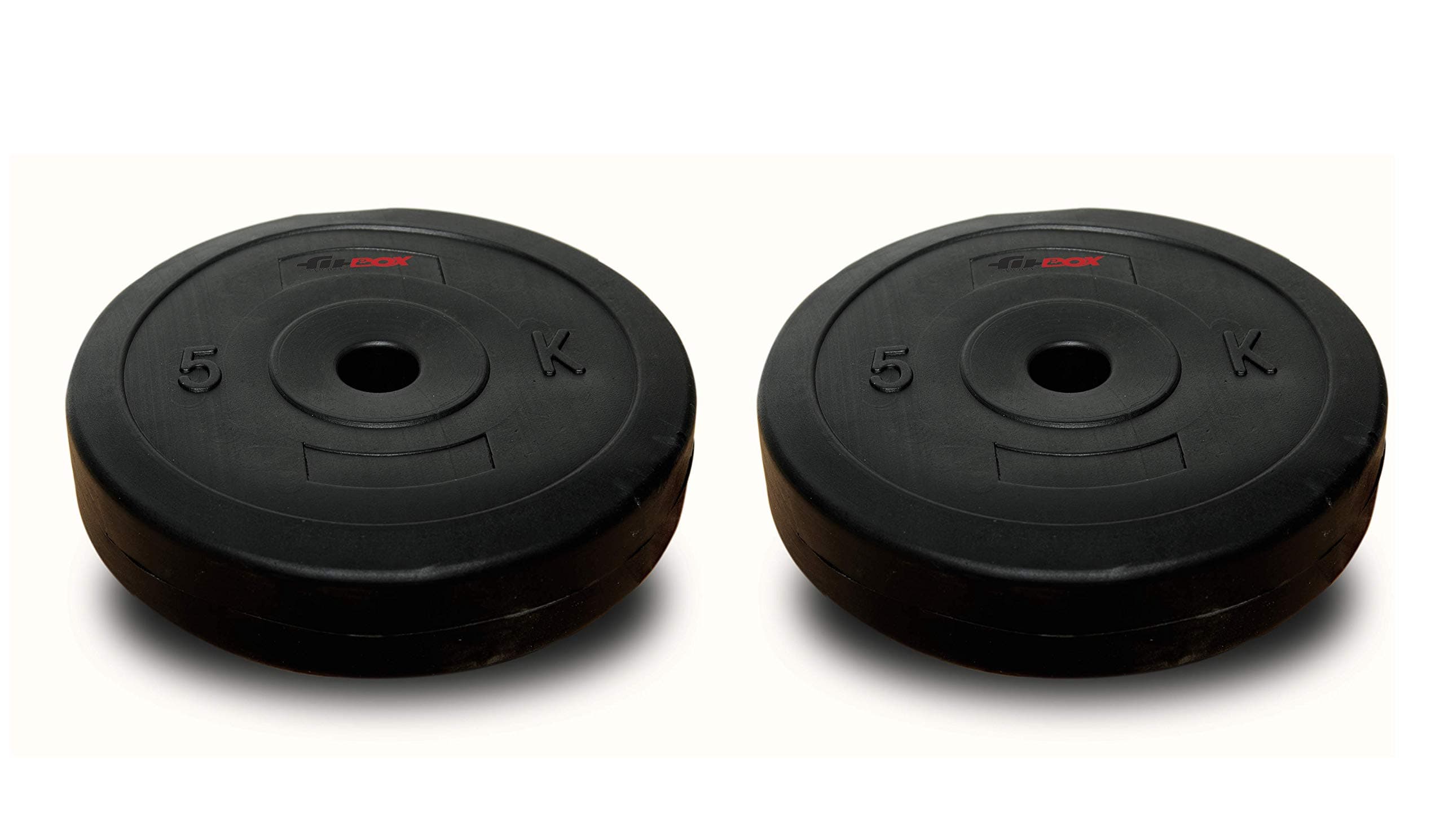 Fitbox Sports Intruder 10 Kg Weight Plates, 5Kg X 2, Rubber, Black