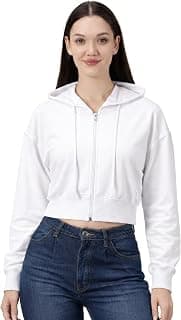 NOVIA Women's Full Zipper Hoody, Black, XS