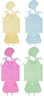 Toddylon Cotton Baby Dress For New Born 0-6 Months Printed Clothing Set Multicolour