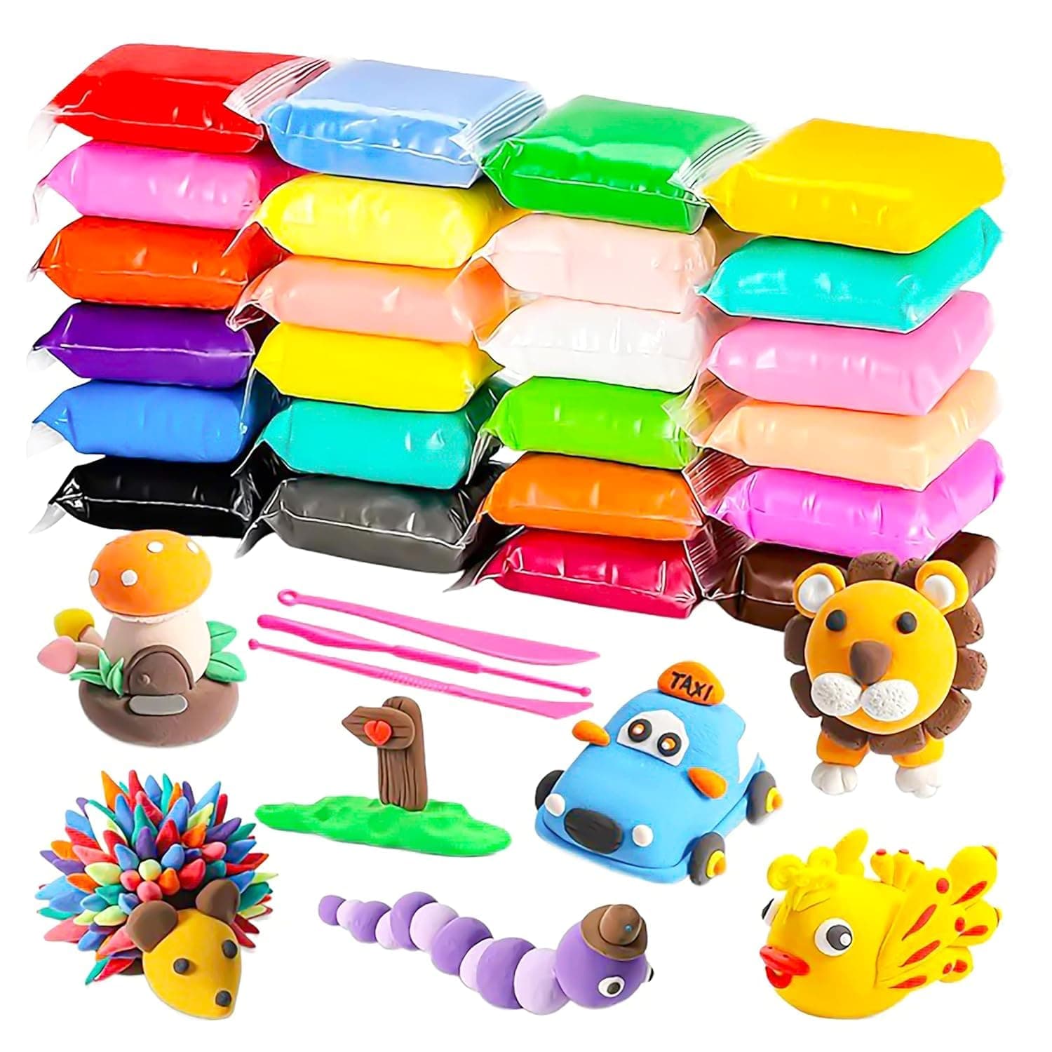 Eclet ® 36 Pcs Colours Colors Air Dry Clay. Super Light DIY Clay for Model Air Dry Clay Fun Toy, Creative Art DIY Crafts, Gift for Kids (Clay Pack of 36 Pcs)