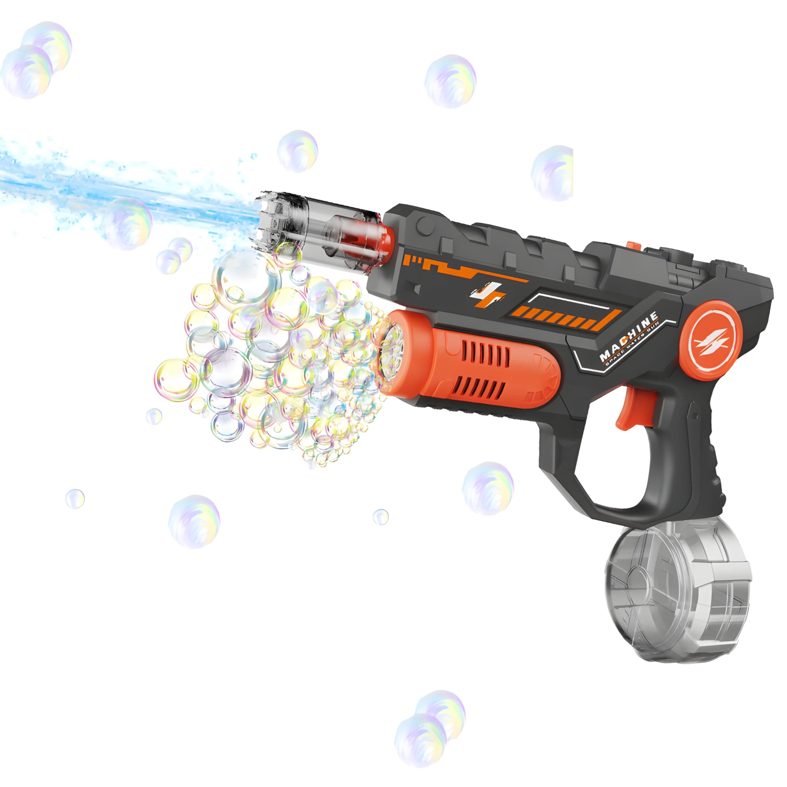 Cable World 2 in 1 Gun Toy, Buuble Gun + Water Spray Gun (450 ML Capicity) with 8 to 9 Mtr Long Shooting Range, with Ligh, Sound Effect and with 2 Recharble Battery, All in 1 Gun Toy for Kids