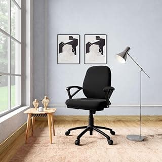 Interio by Godrej Chair Virtue Fabric Ergonomic Study Chair (Black), 1-Year Warranty, Cushioned Back, Knockdown