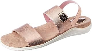 Catwalk Women's Metallic Two Strap Sandals