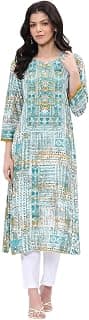BIBA Women Rayon Straight Printed Kurta|Regular Fit
