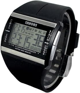 SELLORIA Silicone Shhors Collection Quartz Movement Digital Black Dial Sports Alarm Unisex Watch