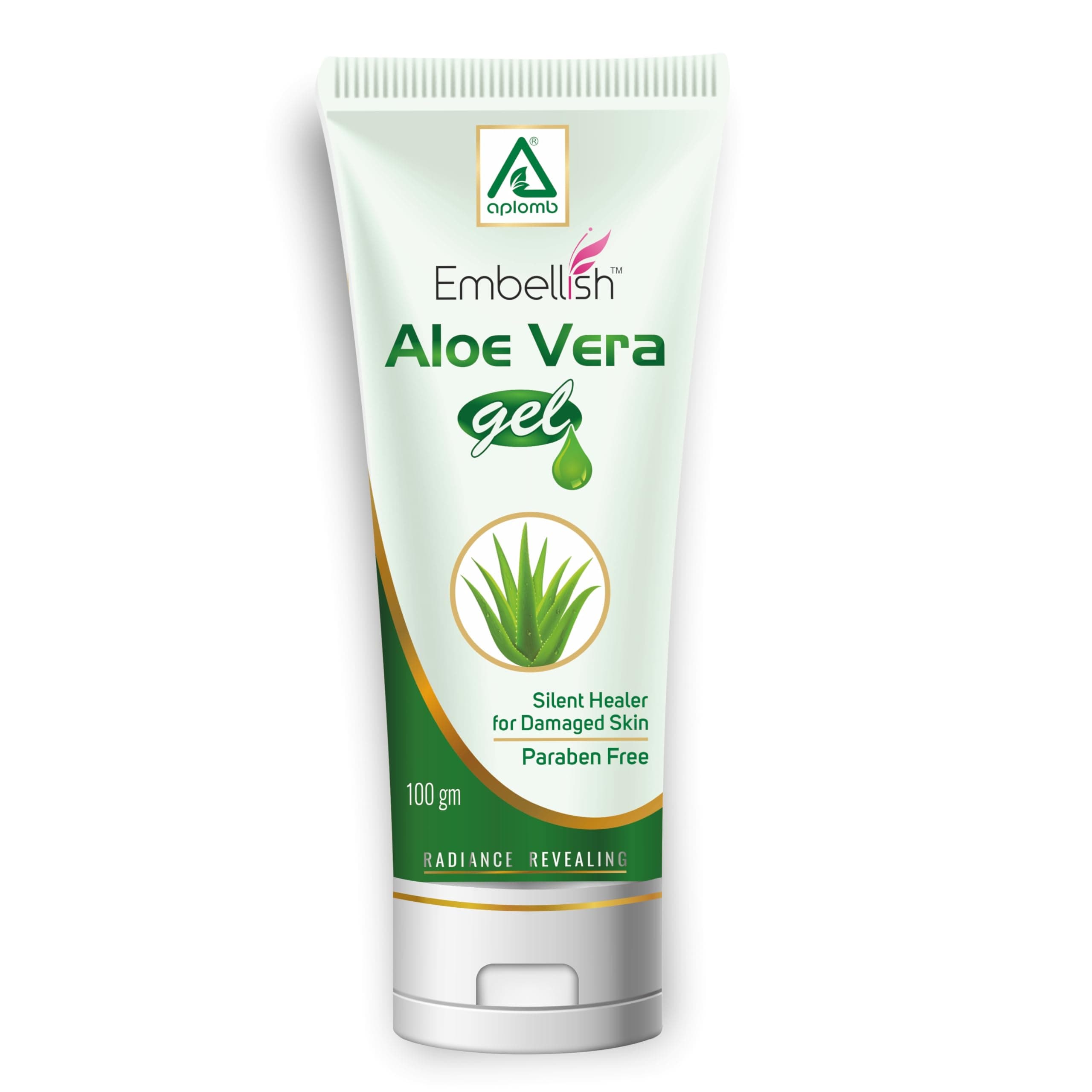 APLOMB Embellish Pure and Natural Aloe Vera Gel 100g - Moisturises, Nourishes and Hydrates | Soothing Gel for Face, Body & Hair | for Men & Women | Multipurpose Gel