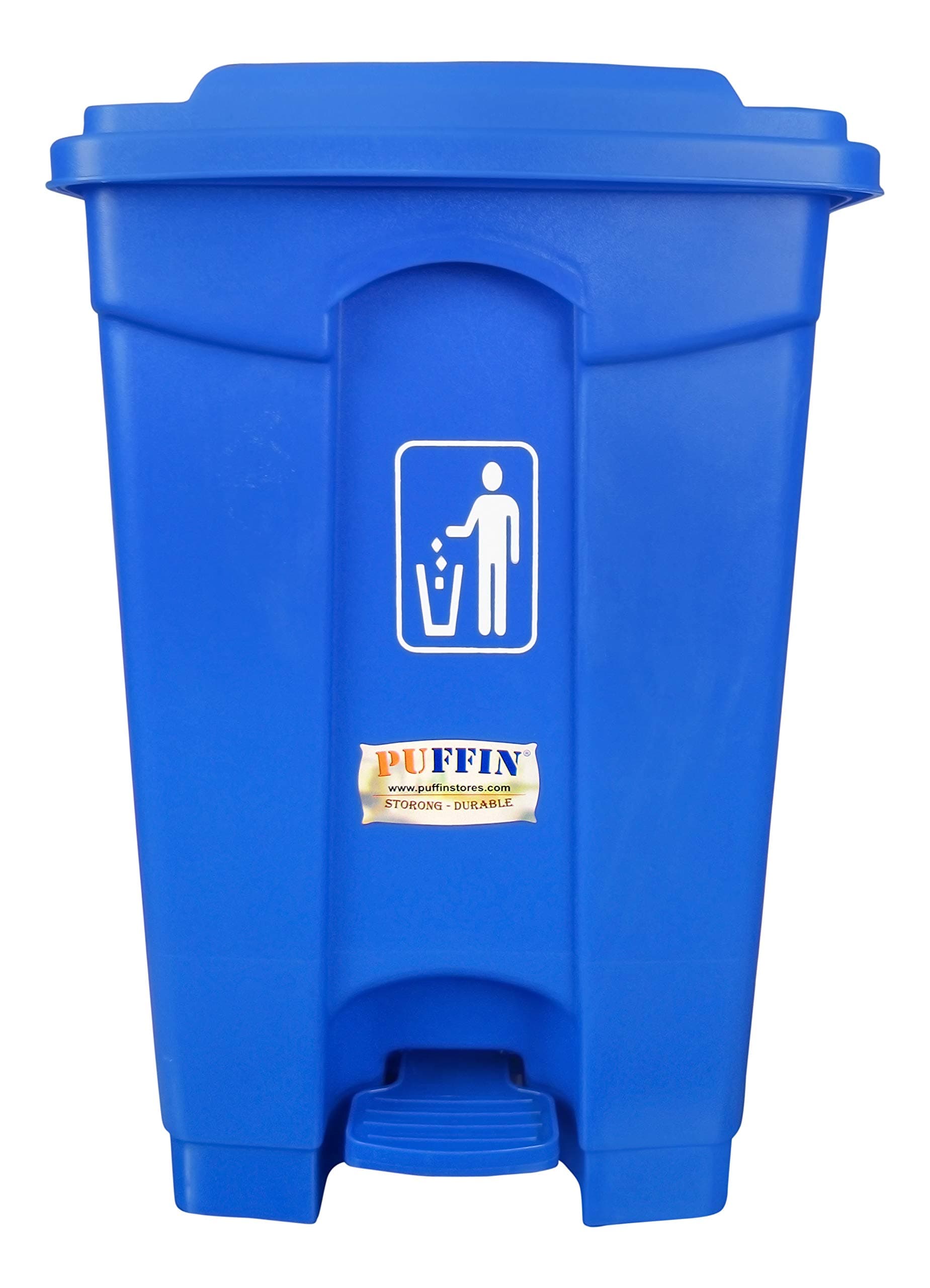 PUFFIN Pedal Dustbin 60 Litre Plastic Blue Color.