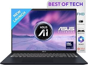 ASUS Vivobook 16,Smartchoice, Intel Core Ultra 5 (Series 2),16GB RAM,512GB SSD,FHD+,16",60Hz,Backlit Keyboard,Windows 11,M365 Basic (1Y), Office Home 2024,Blue,1.88 kg X1607CA-MB139WS, Thin & Light