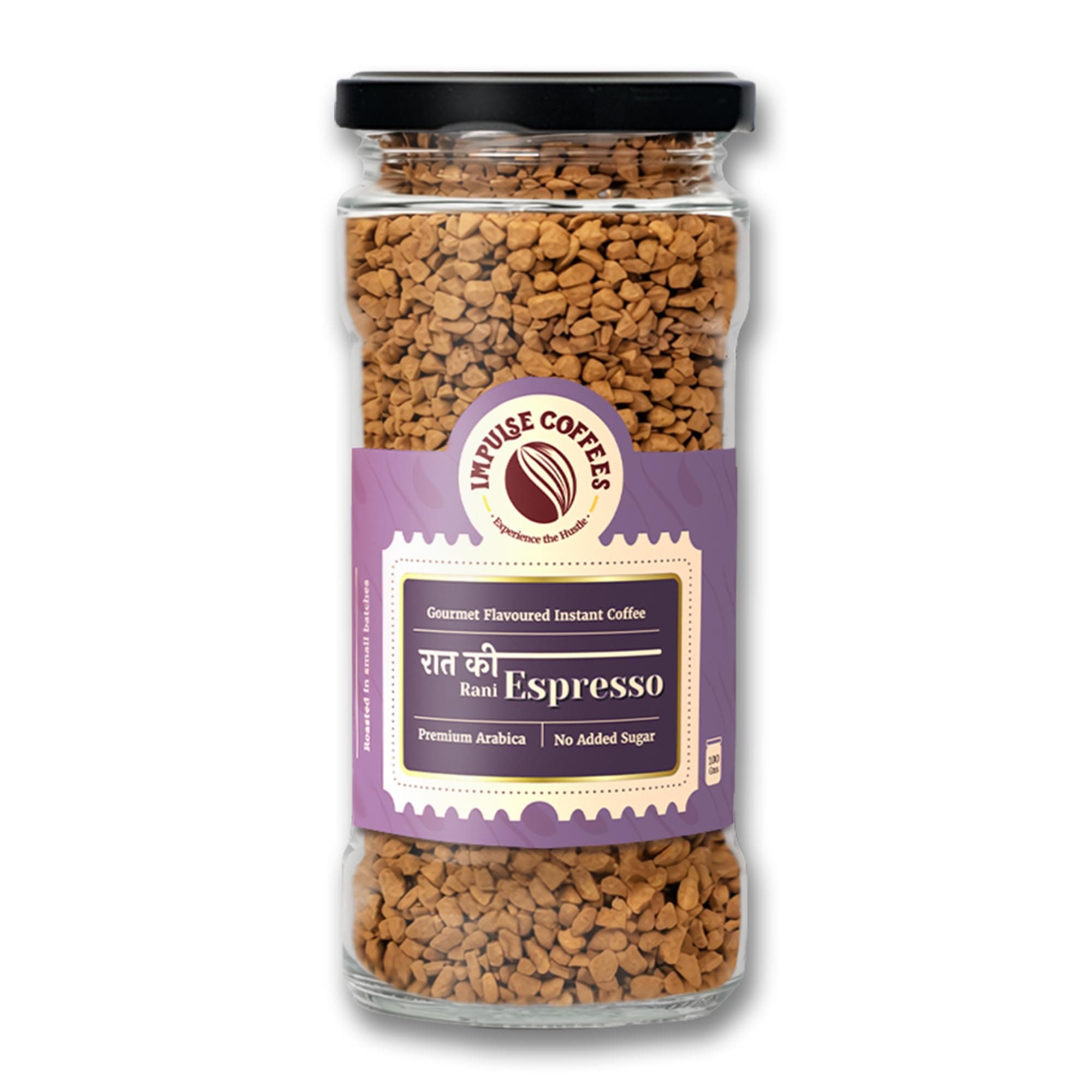 Impulse Coffees Raat Ki Rani Espresso Instant Coffee Powder | Dark Roast Arabica, Bold Taste, Strong Aroma | 100g