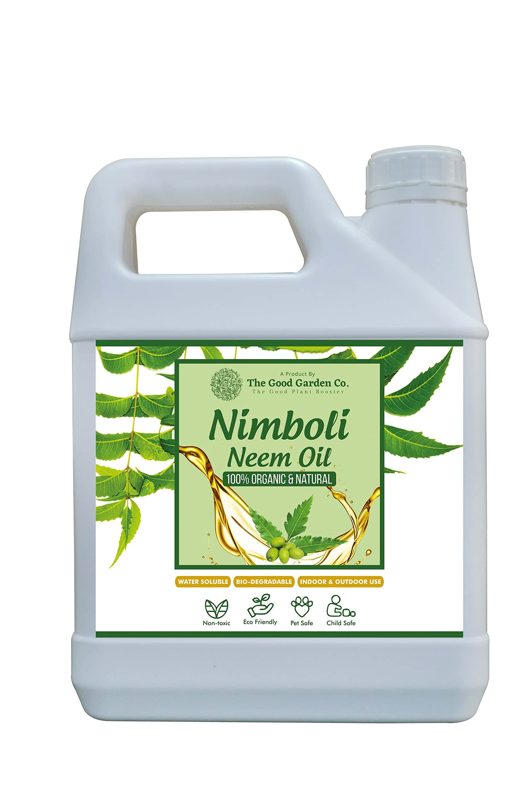 The Good Garden Co.Water Soluble Cold Pressed Neem Oil for Plant 5 Litre 100% Pure Natural Repellent for Organic Farming and Gardening